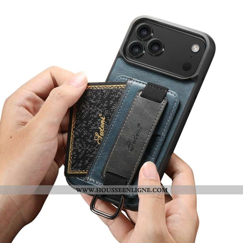 Coque iPhone 17 Pro avec Porte-Cartes Design Rétro