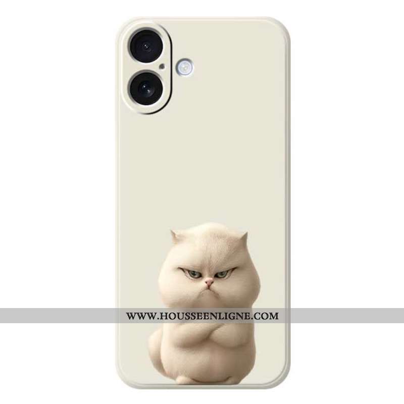 Coque iPhone 17 Silicone Liquide Chat en Colère