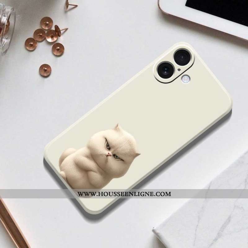 Coque iPhone 17 Silicone Liquide Chat en Colère