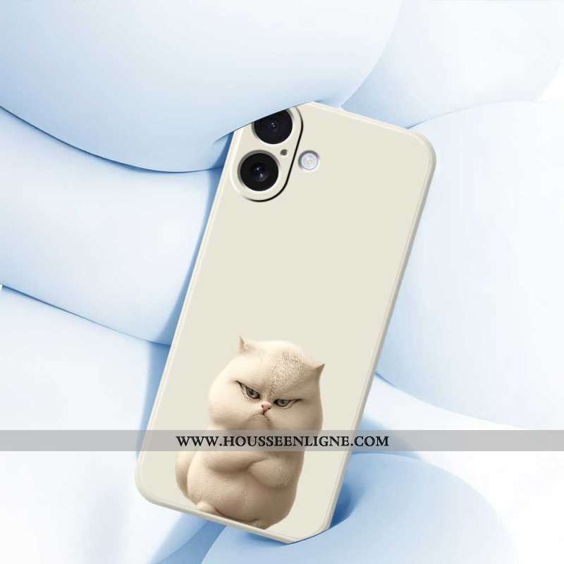 Coque iPhone 17 Silicone Liquide Chat en Colère