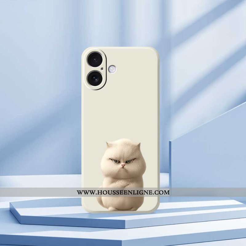 Coque iPhone 17 Silicone Liquide Chat en Colère