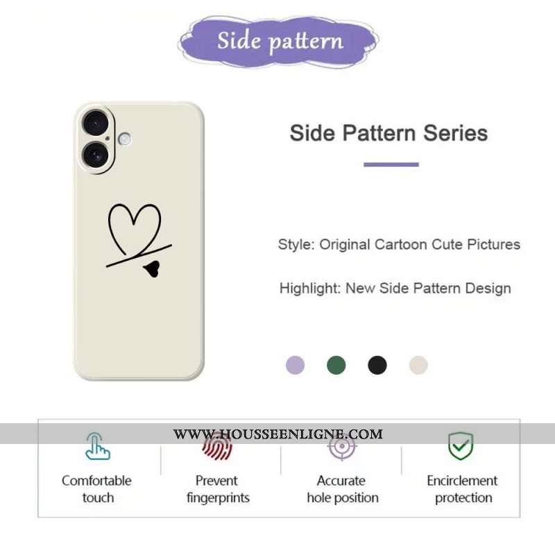 Coque iPhone 17 Silicone Liquide Coeur