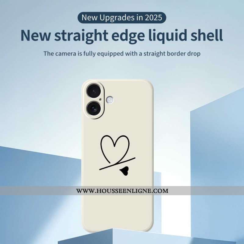 Coque iPhone 17 Silicone Liquide Coeur