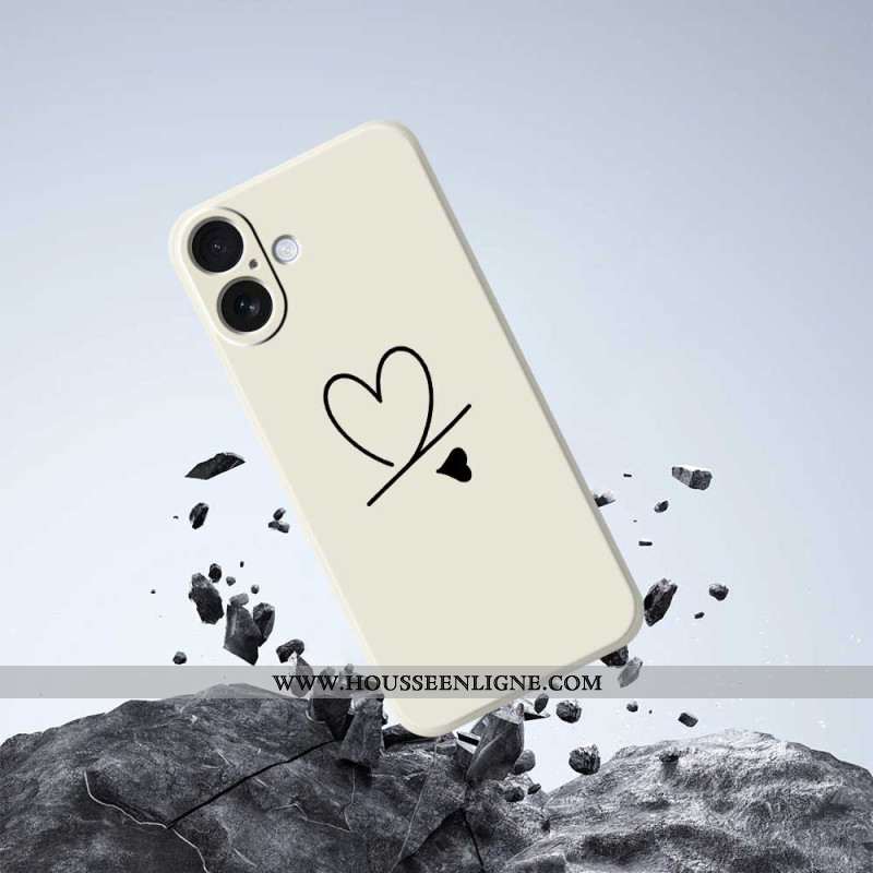Coque iPhone 17 Silicone Liquide Coeur
