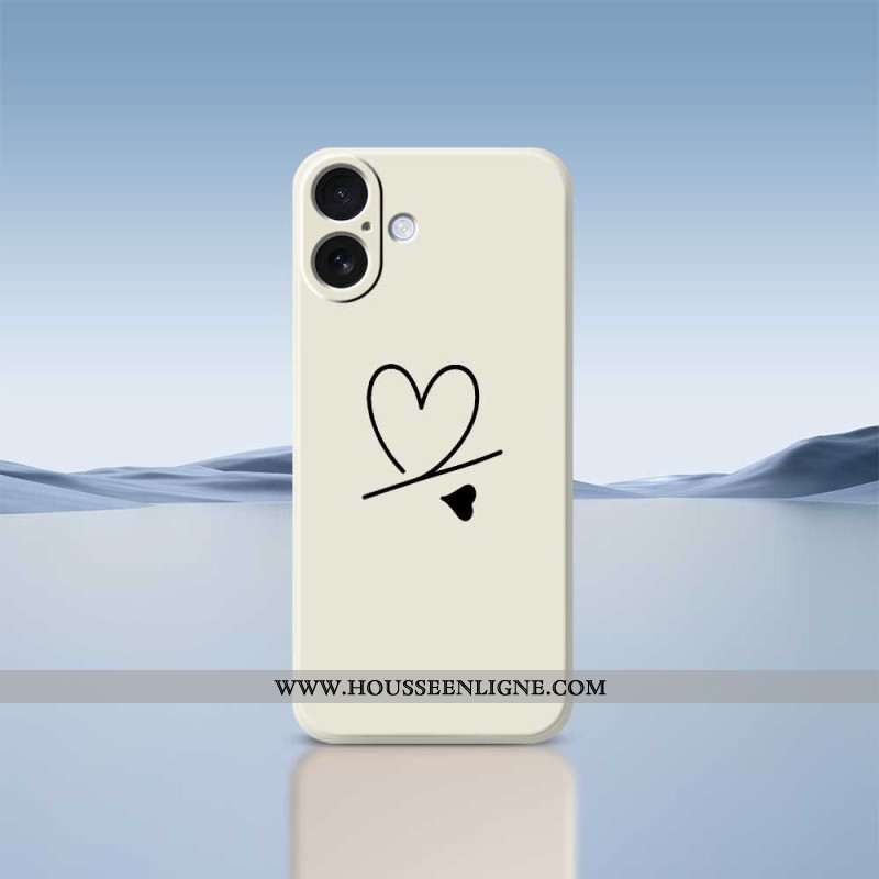 Coque iPhone 17 Silicone Liquide Coeur