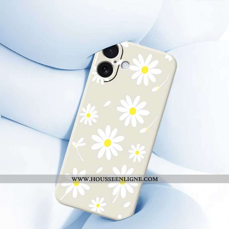 Coque iPhone 17 Silicone Liquide Marguerites