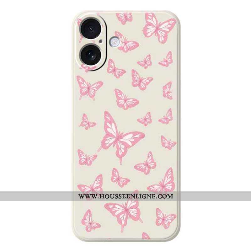 Coque iPhone 17 Silicone Liquide Papillons