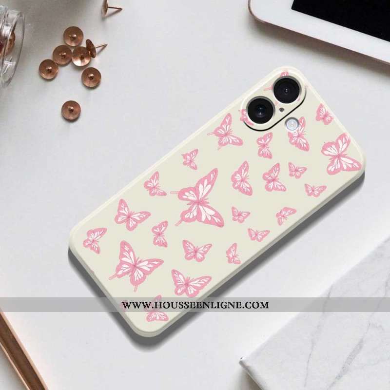 Coque iPhone 17 Silicone Liquide Papillons