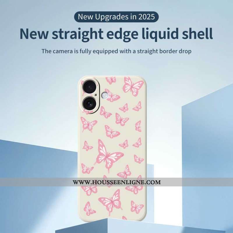 Coque iPhone 17 Silicone Liquide Papillons