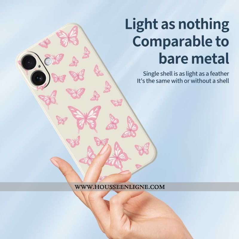 Coque iPhone 17 Silicone Liquide Papillons