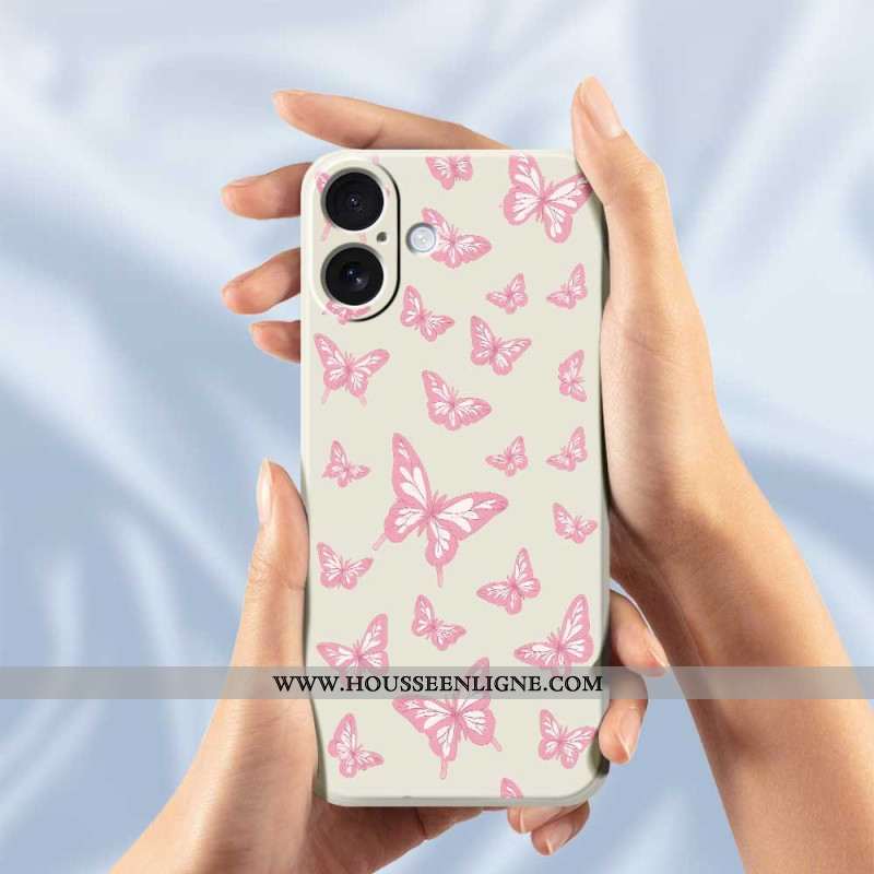 Coque iPhone 17 Silicone Liquide Papillons