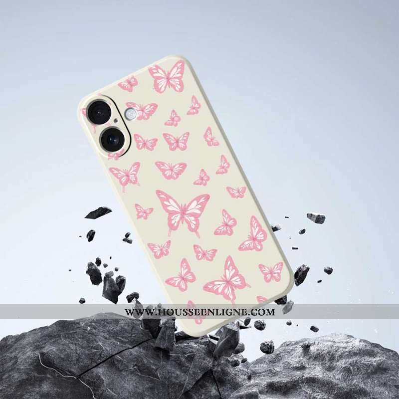 Coque iPhone 17 Silicone Liquide Papillons