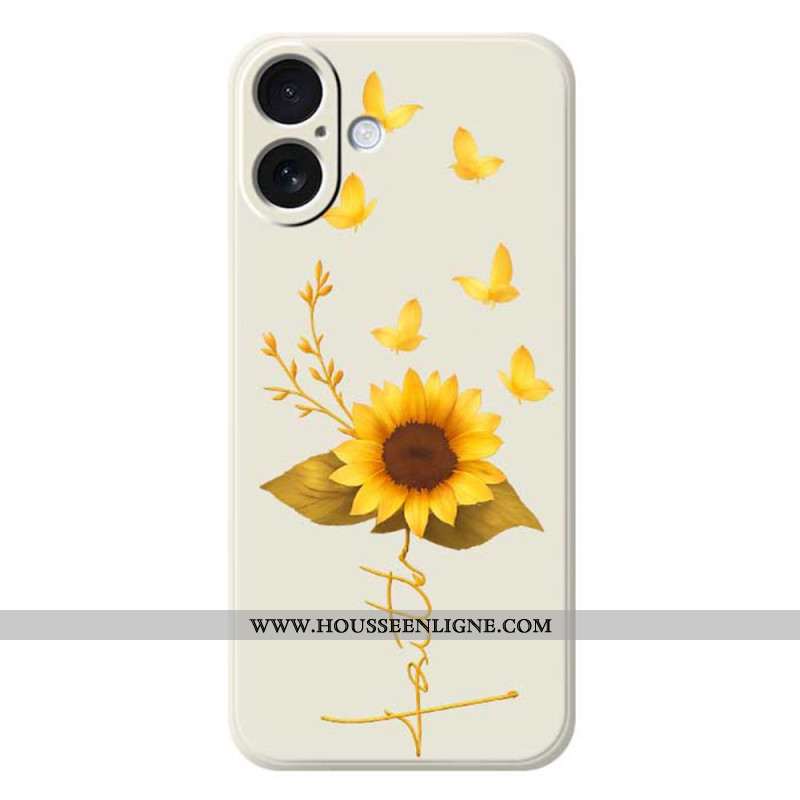 Coque iPhone 17 Silicone Liquide Tournesol