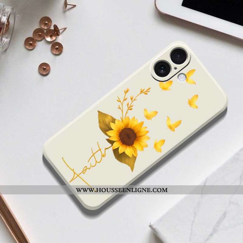 Coque iPhone 17 Silicone Liquide Tournesol