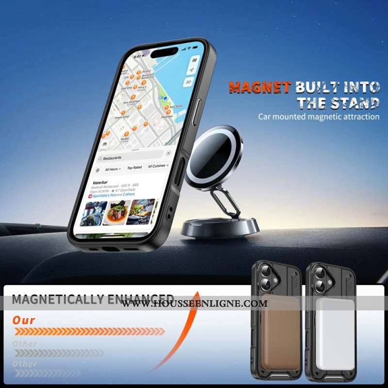 Coque iPhone 17 Support Rotatif et Compatibilité MagSafe