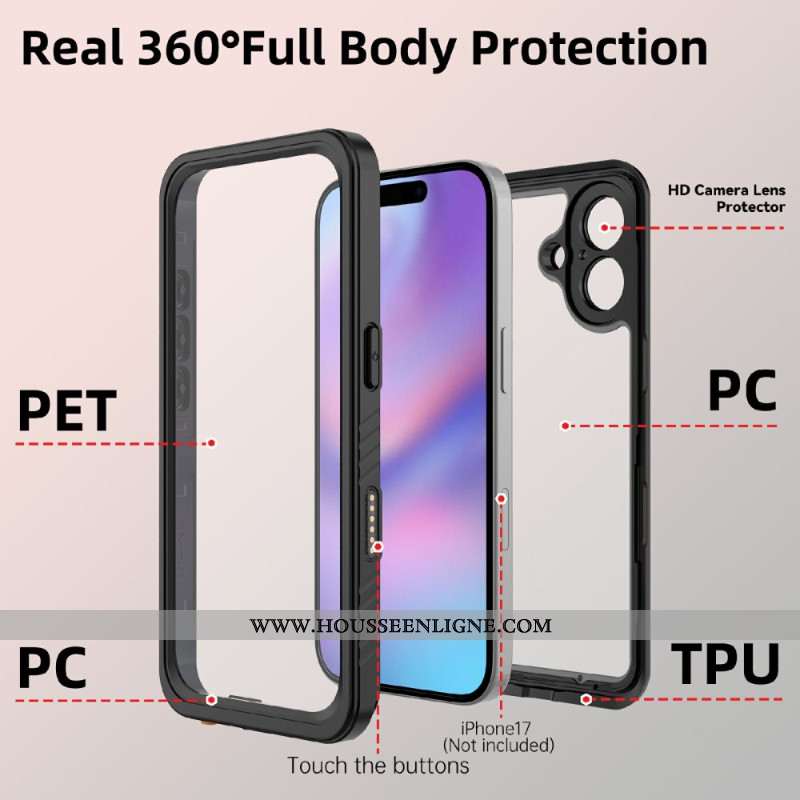 Coque iPhone 17 étanche IP68 REDPEPPER