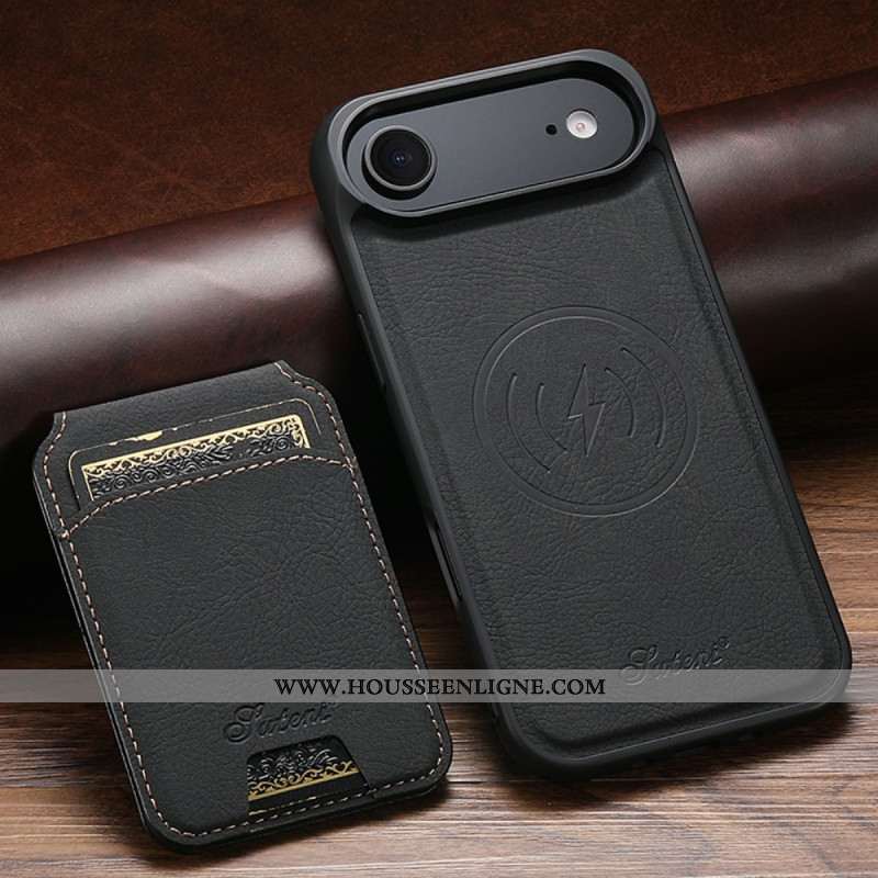 Coque iPhone Air Compatible MagSafe avec Support et Porte-Cartes Détachable