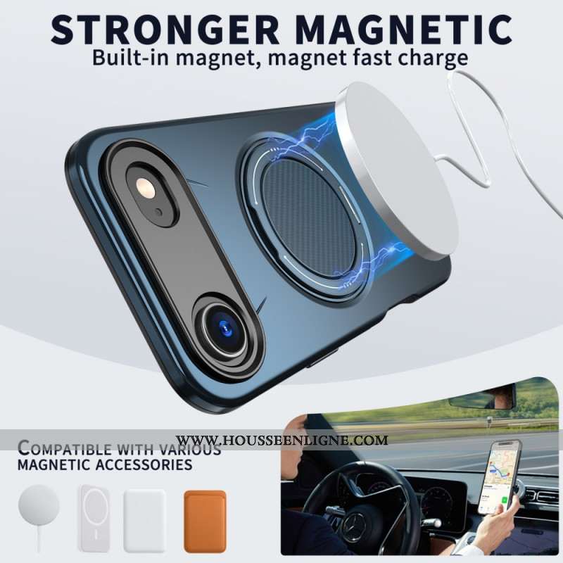 Coque iPhone Air Magsafe avec Support Rotatif Style Métallisé