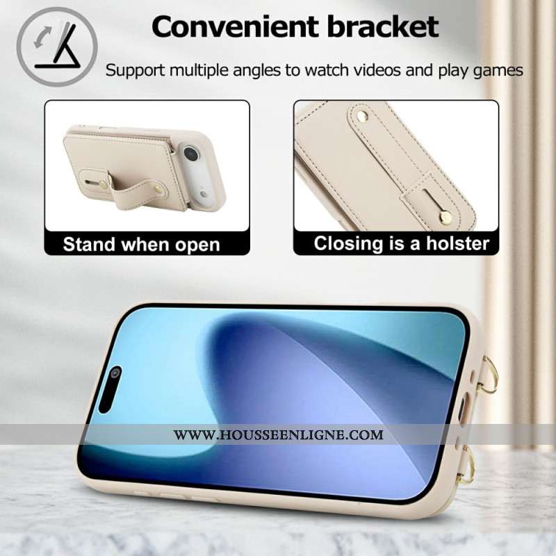 Coque iPhone Air Porte-Cartes et Bandoulière