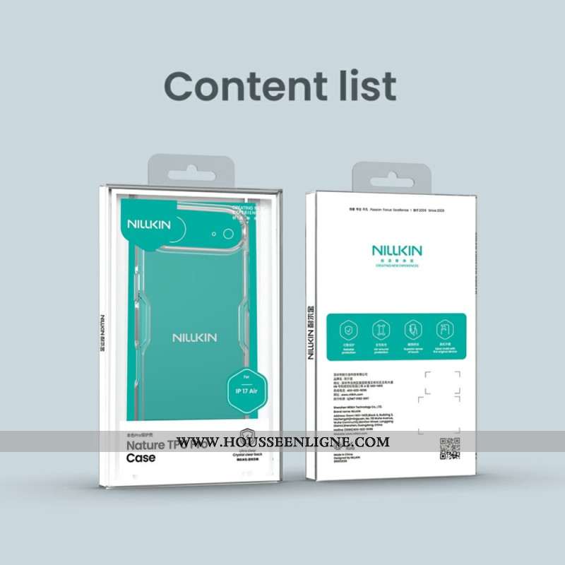 Coque iPhone Air Transparente Nature Pro Series NILLKIN