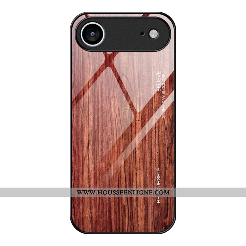 Coque iPhone Air Verre Trempé Effet Bois