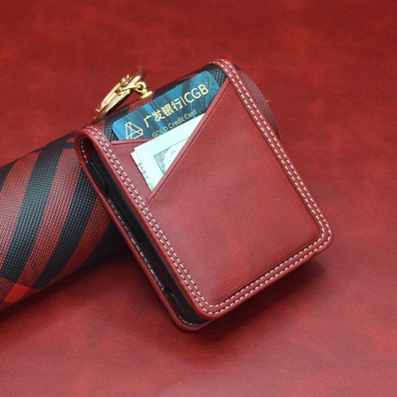 Coque pSamsung Galaxy Z Flip 7 FE / Z Flip 6 Porte-Cartes et Anneau Métallique