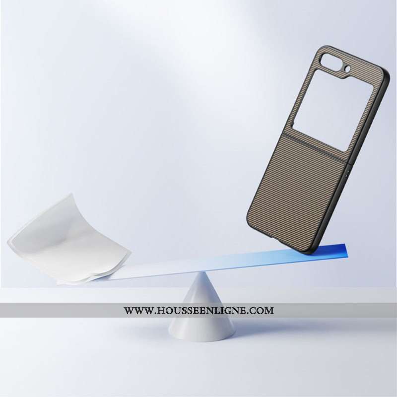 Coque pour Samsung Galaxy Z Flip 7 FE / Z Flip 6 Finition Fibre Carbone