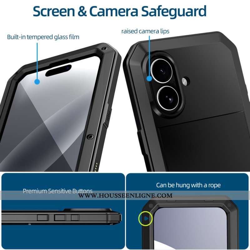 Coque pour iPhone 17 avec Protecteur d'Écran en Verre Trempé