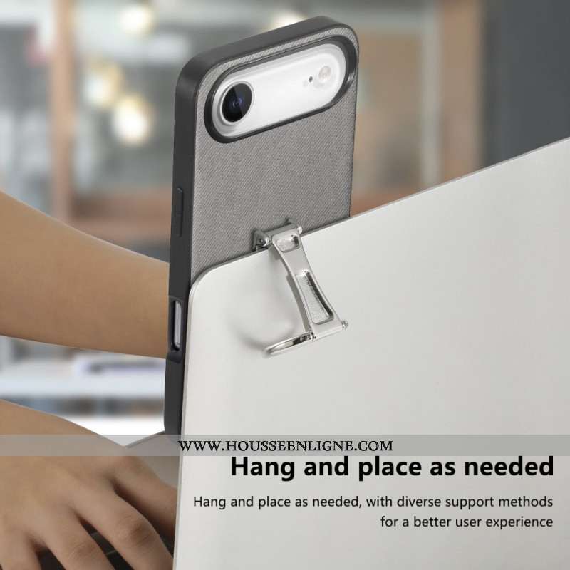 Coque pour iPhone Air avec support pliable et texture twill