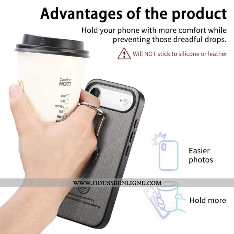 Coque pour iPhone Air avec support pliable et texture twill