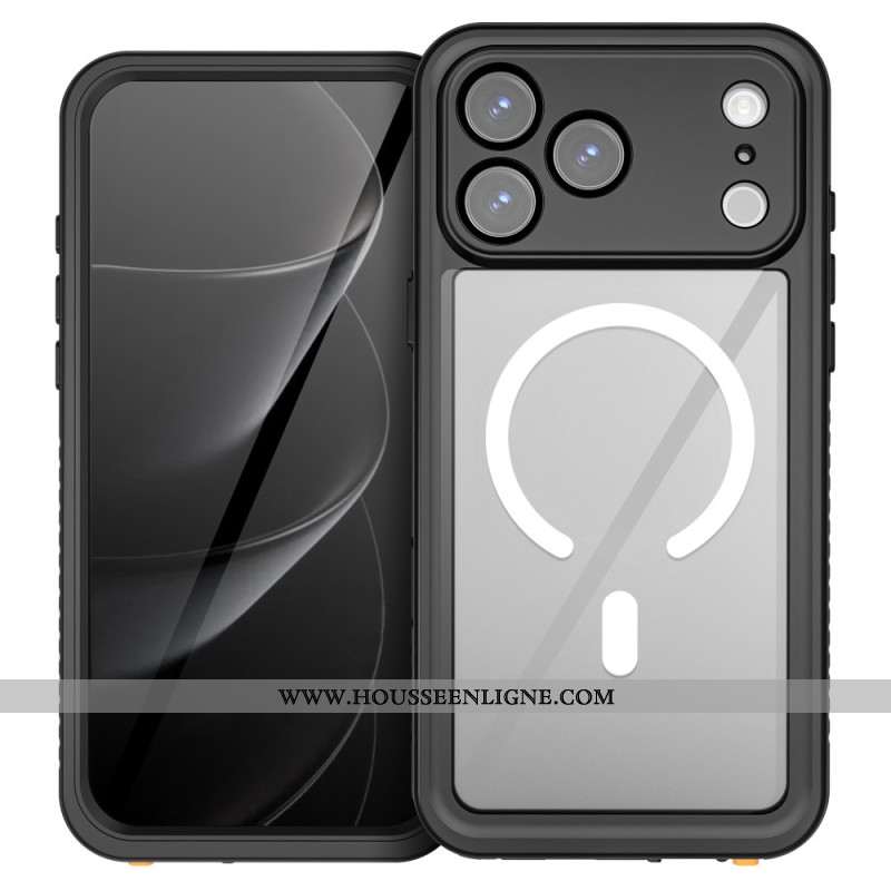 Coque transparente pour iPhone 17 Pro Max compatible MagSafe Étanche IP68