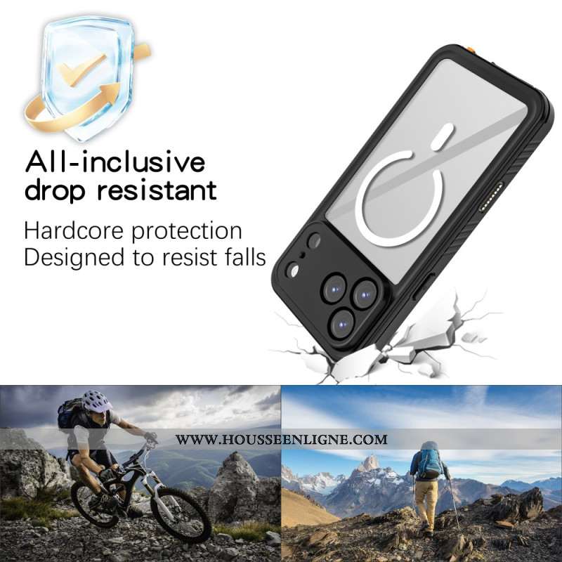 Coque transparente pour iPhone 17 Pro Max compatible MagSafe Étanche IP68