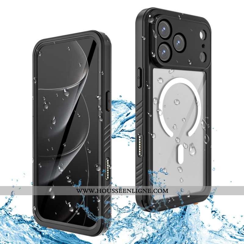 Coque transparente pour iPhone 17 Pro Max compatible MagSafe Étanche IP68