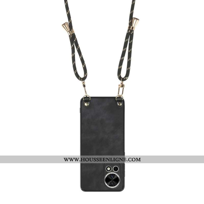 Coque à Cordon Huawei Nova 13 Simili Cuir Rétro