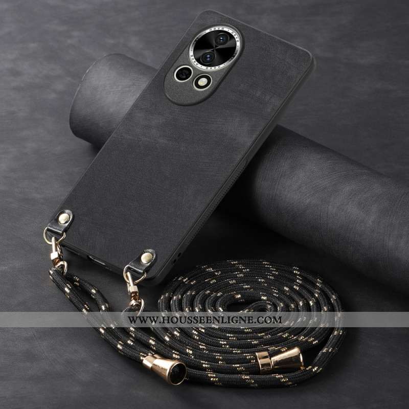 Coque à Cordon Huawei Nova 13 Simili Cuir Rétro