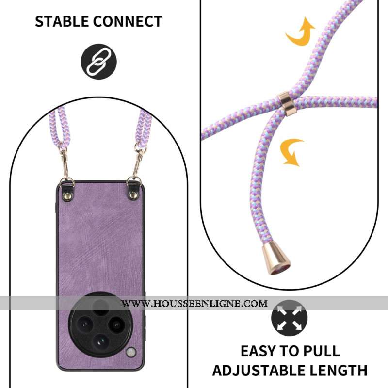 Coque à Cordon Oppo Find X8 Pro Simili Cuir