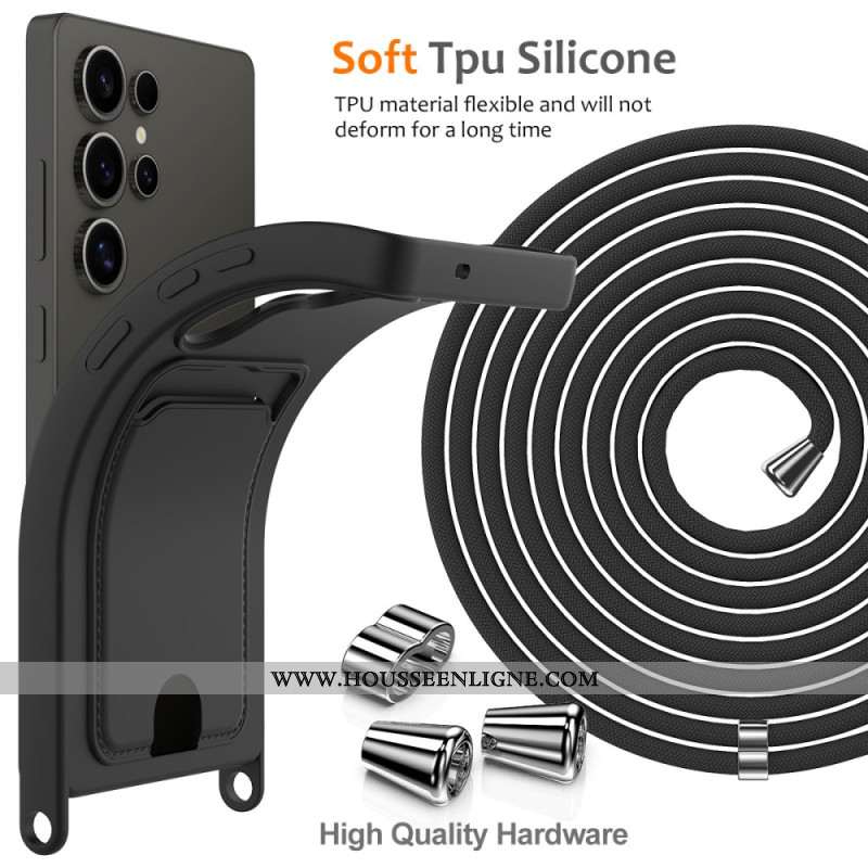 Coque à Cordon Samsung Galaxy S25 Ultra 5G Porte-Cartes