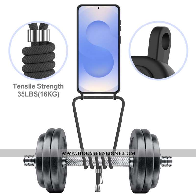 Coque à Cordon Samsung Galaxy S26 Plus Porte-Carte et Lanière