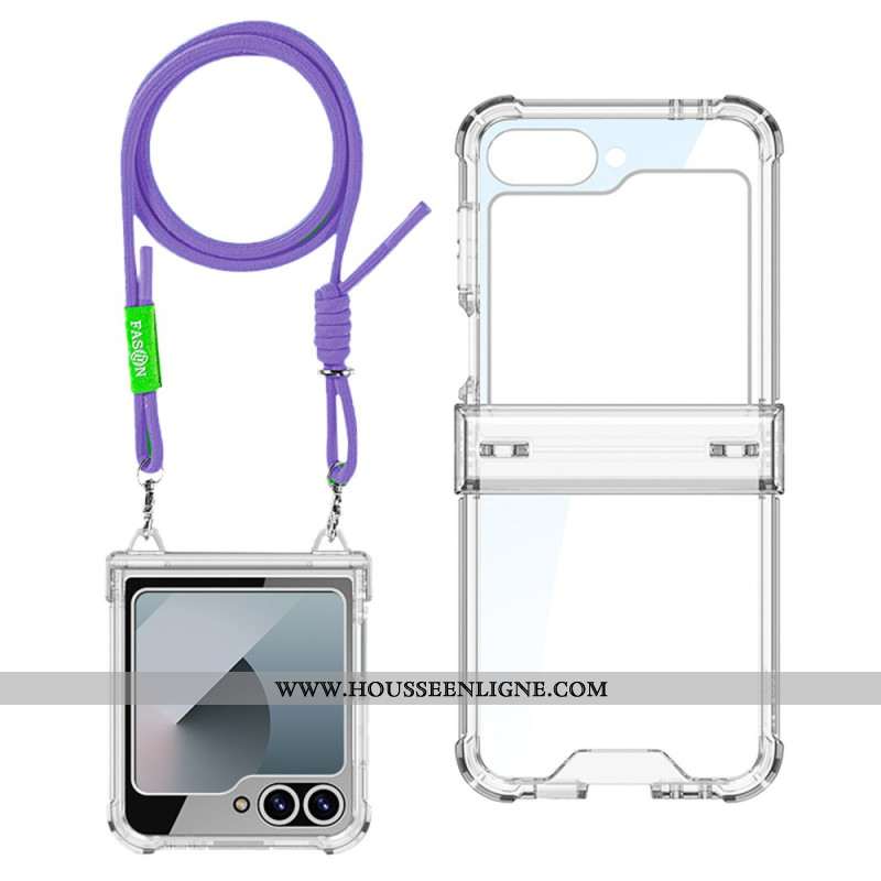 Coque à Cordon Samsung Galaxy Z Flip 7 FE / Z Flip 6 Transparente