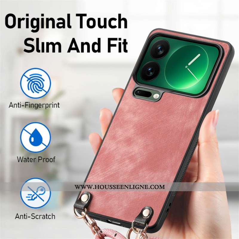 Coque à Cordon Xiaomi 17 Pro Max Effet Cuir