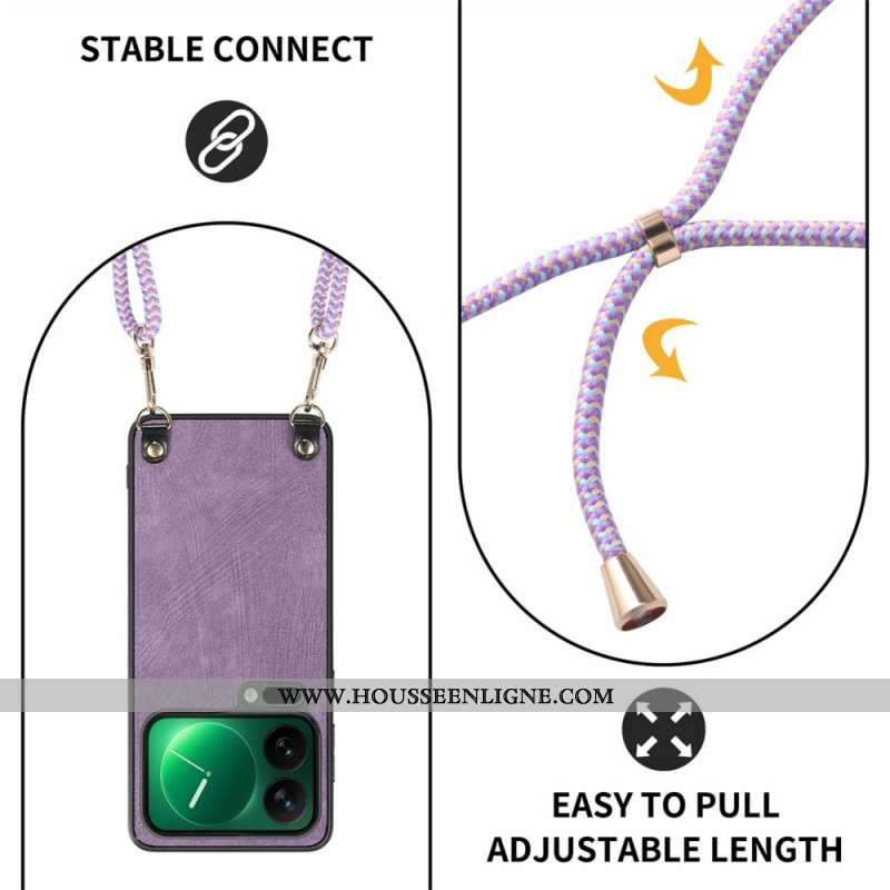 Coque à Cordon Xiaomi 17 Pro Max Effet Cuir