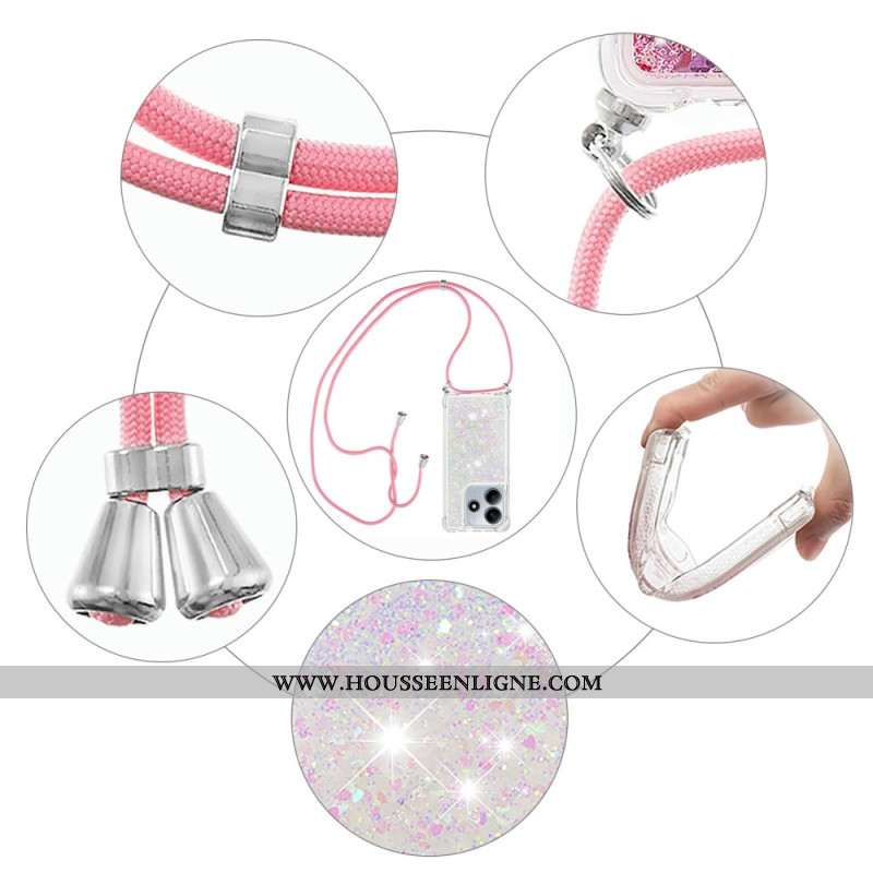 Coque à Cordon Xiaomi Redmi Note 14 4G Paillettes