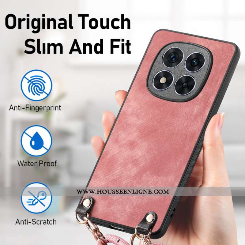 Coque à Cordon Xiaomi Redmi Note 14 ProPlus 5G Effet Cuir