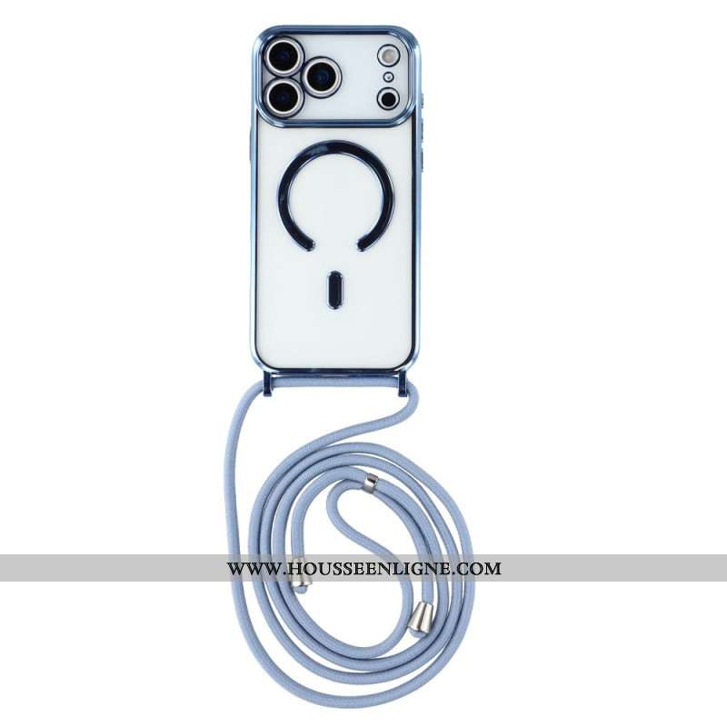 Coque à Cordon iPhone 17 Pro Compatible MagSafe Transparente