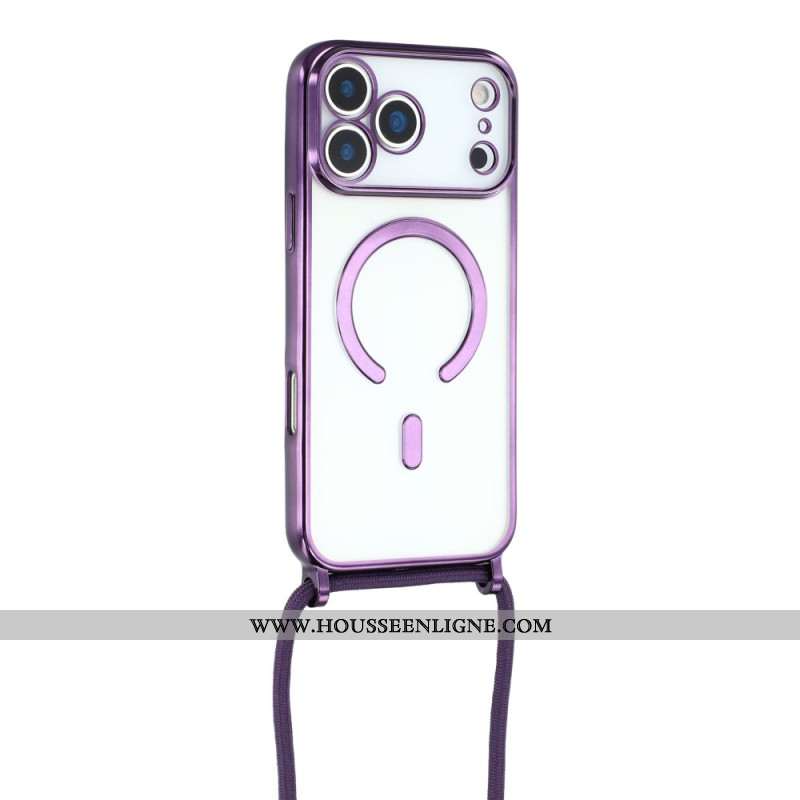 Coque à Cordon iPhone 17 Pro Compatible MagSafe Transparente