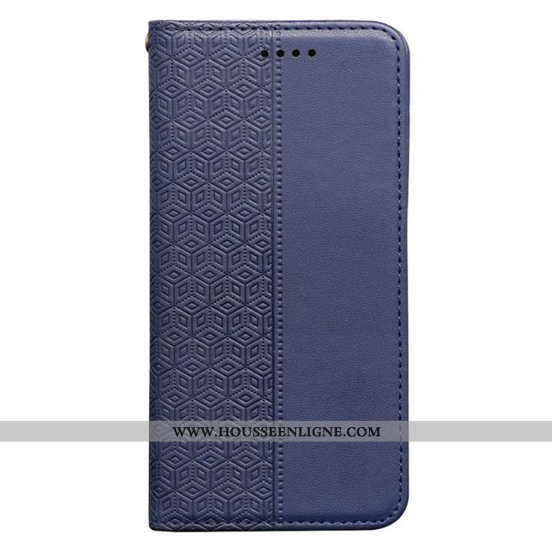 Flip Cover OnePlus 13R 5G Motif Quadrillé à Lanière