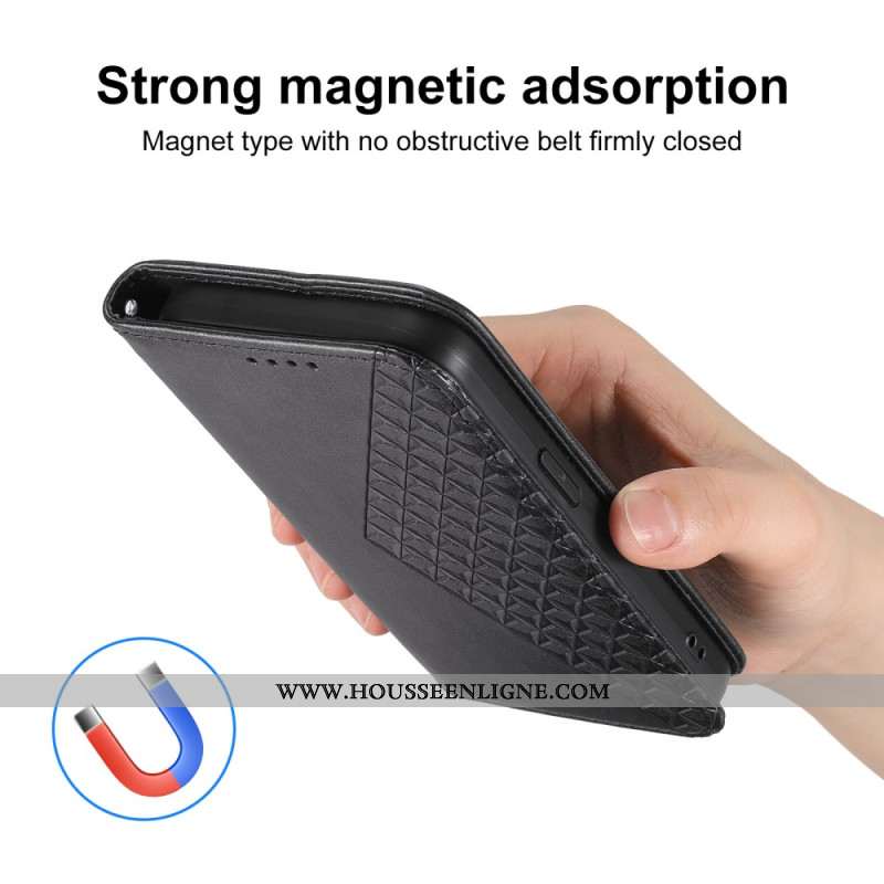 Flip Cover OnePlus 13R Motif Losanges à Lanière