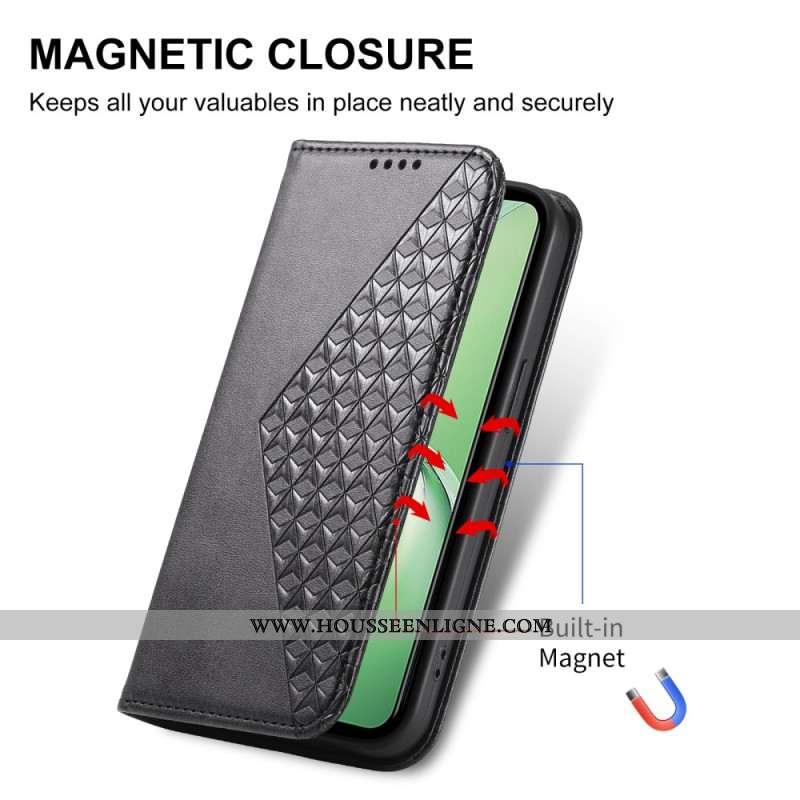 Flip Cover OnePlus 13R Motif Losanges à Lanière
