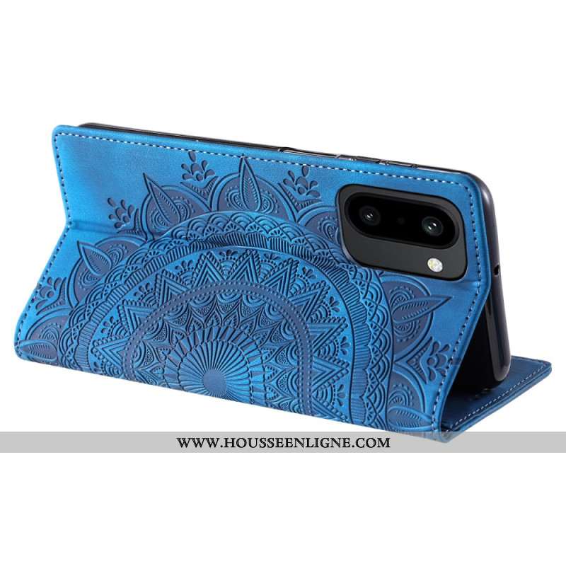 Flip Cover OnePlus 15R Effet Daim Mandala
