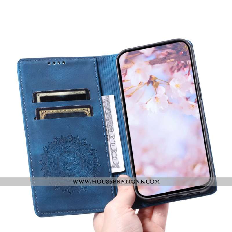 Flip Cover OnePlus 15R Effet Daim Mandala